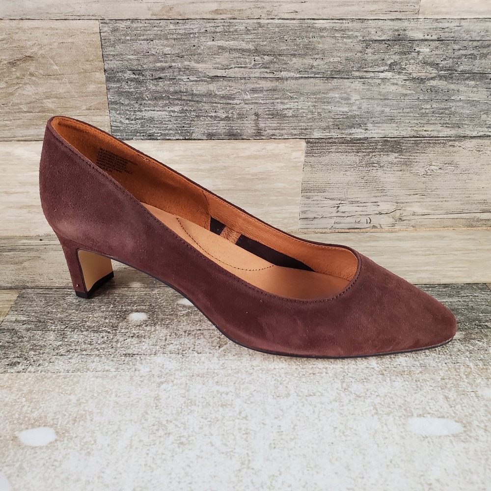 Andre Assous Wynne Womens Pump Sz 8 M Cocoa Powder Leather Slip On Pointed Toe